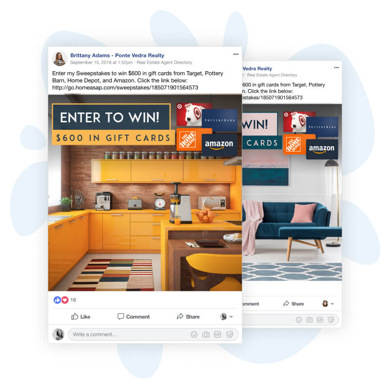 Facebook posts advertising real estate contest Facebook posts advertising real estate contest