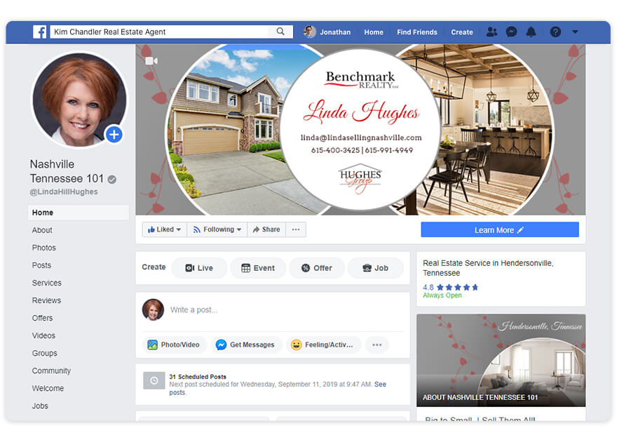 Linda Hughes Top Real Estate Agent Facebook Page Nomination