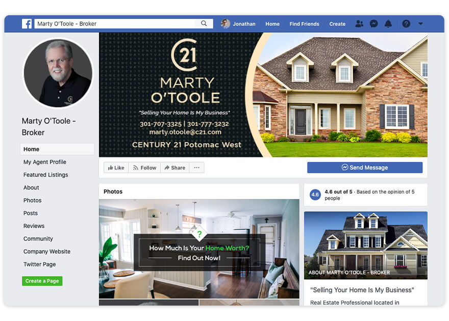 Marty Otoole Top Real Estate Agent Facebook Page Nomination