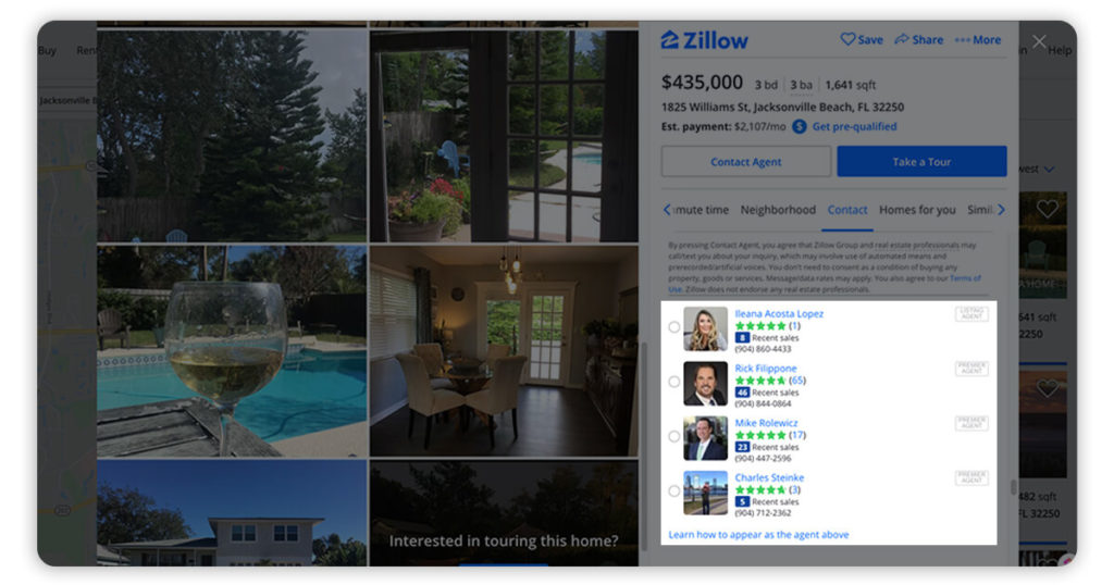 Zillow Premier Agent appearance for real estate marketing