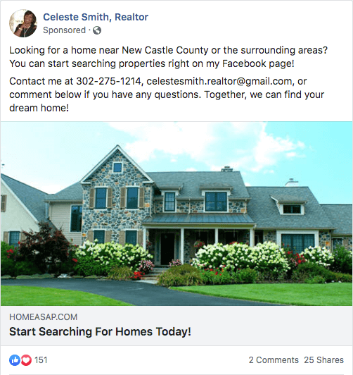 Facebook Ad For Real Estate Listing