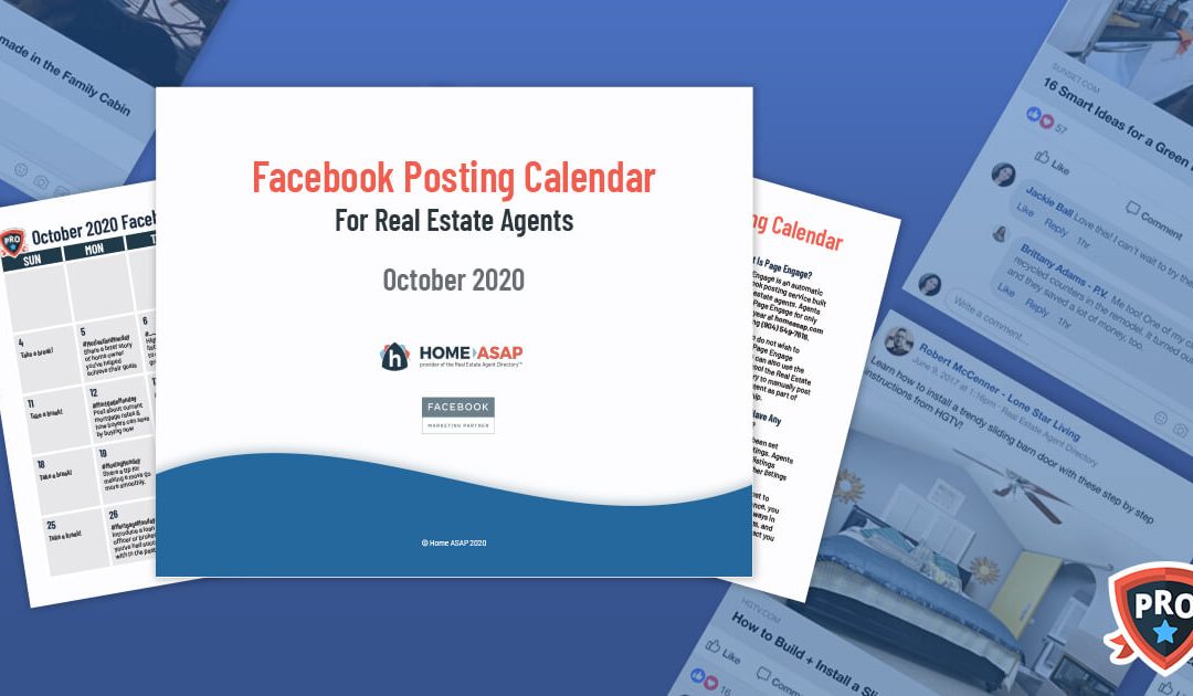 Facebook Posts Calendar For Real Estate Agents (October 2020)