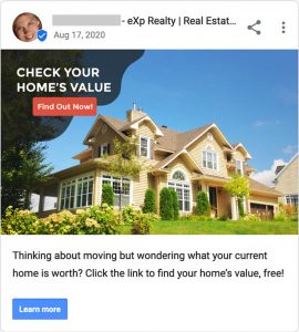 Google My Business page post for real estate