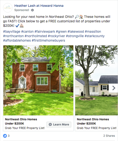 Dynamic Facebook Ad For Real Estate