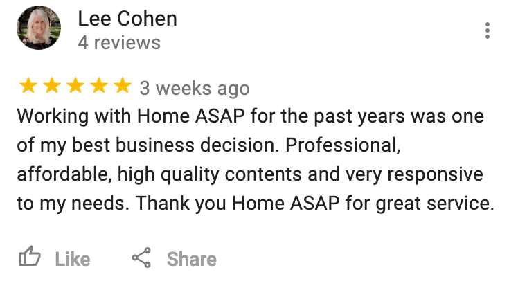 Google Review For Home ASAP