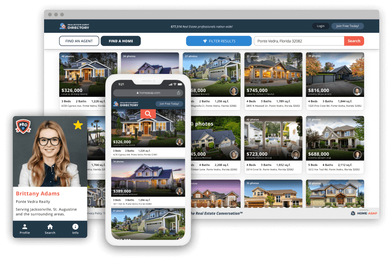 Illustration of Agent WordPress page with imported listings