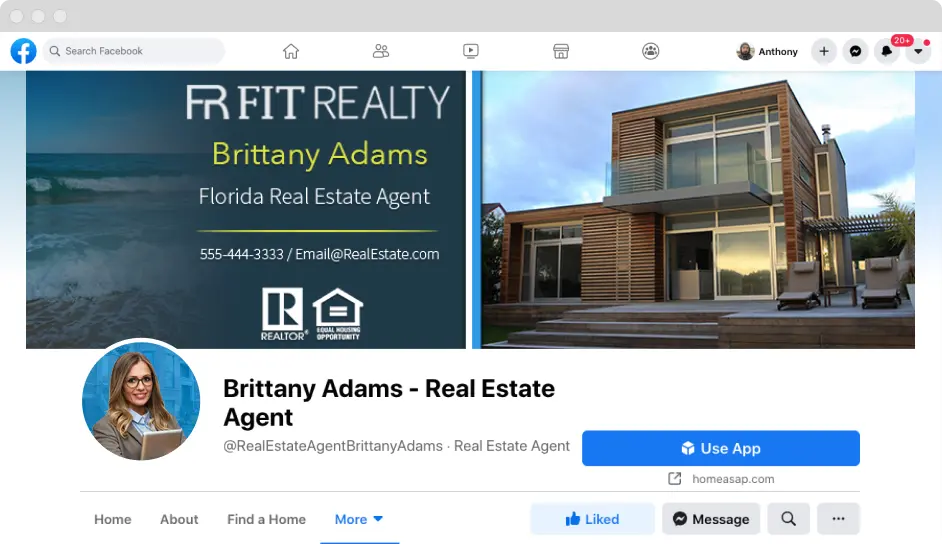 Facebook Page for a real estate Agent