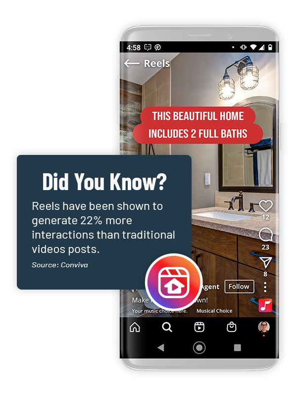 Reels 22% more interactions than video posts.